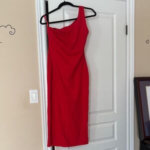 Elegant Red One-Shoulder Dress